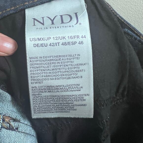 NWT NYDJ Blue Skinny Slim Fit Ultra High Rise Jeans Dark Wash Women's 12 - Picture 6 of 7